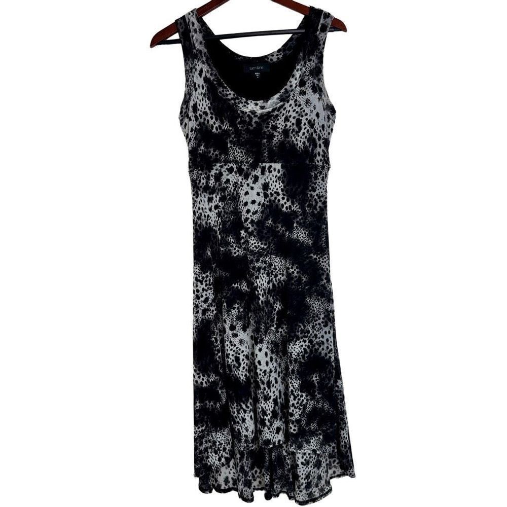 Karen Kane Womens Abstract Leopard Print Midi Dress Medium Sleeveless Nylon Mesh
